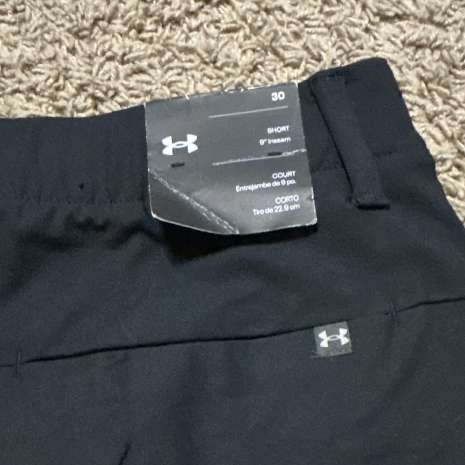 Under Armour ISO-Chill Chino Men's Black Shorts 9" Inseam Flat Front thumbnail 4