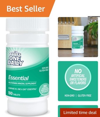 Daily Essential Multivitamins - 100 Count Keto-Friendly Tablets for Adults