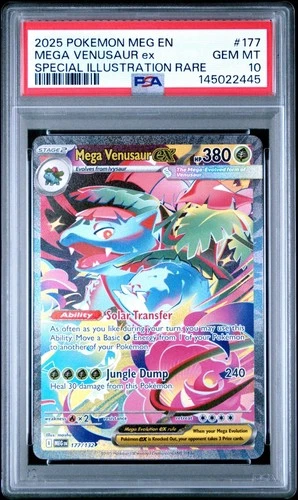 2025 Pokemon MEG En Mega Venusaur Ex Special Illustration Rare #177 PSA 10 Gem