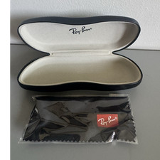 Ray-Ban Black Hard Clamshell Case for Eyeglasses/Sunglasses with Cleaning Cloth