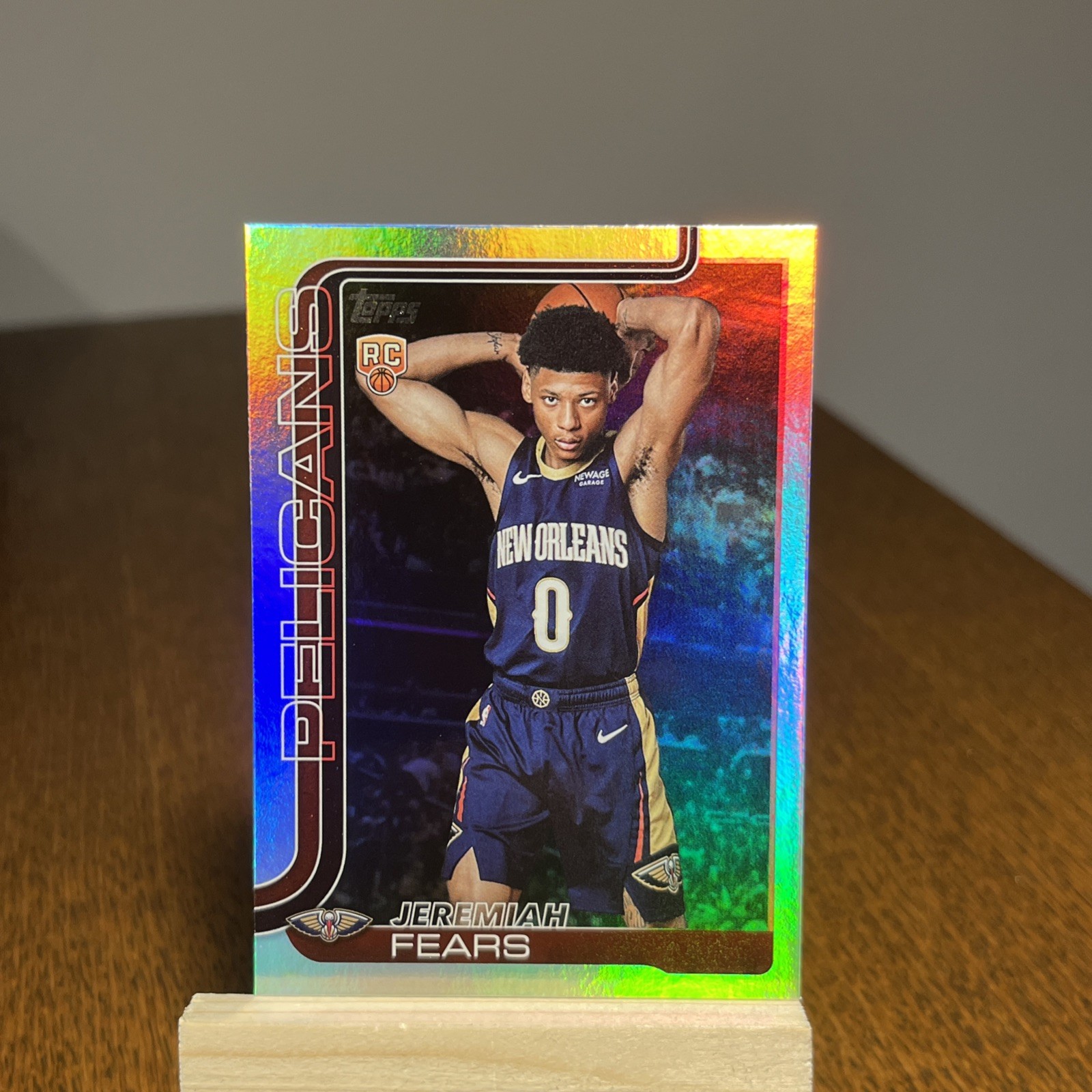 2025 Topps Jeremiah Fears RC Rainbow Holofoil Rookie Pelicans #207