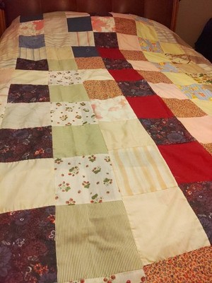 81x67 Unfinished Large Block Patchwork Quilt