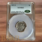1937 D CAC Buffalo Nickel MS64