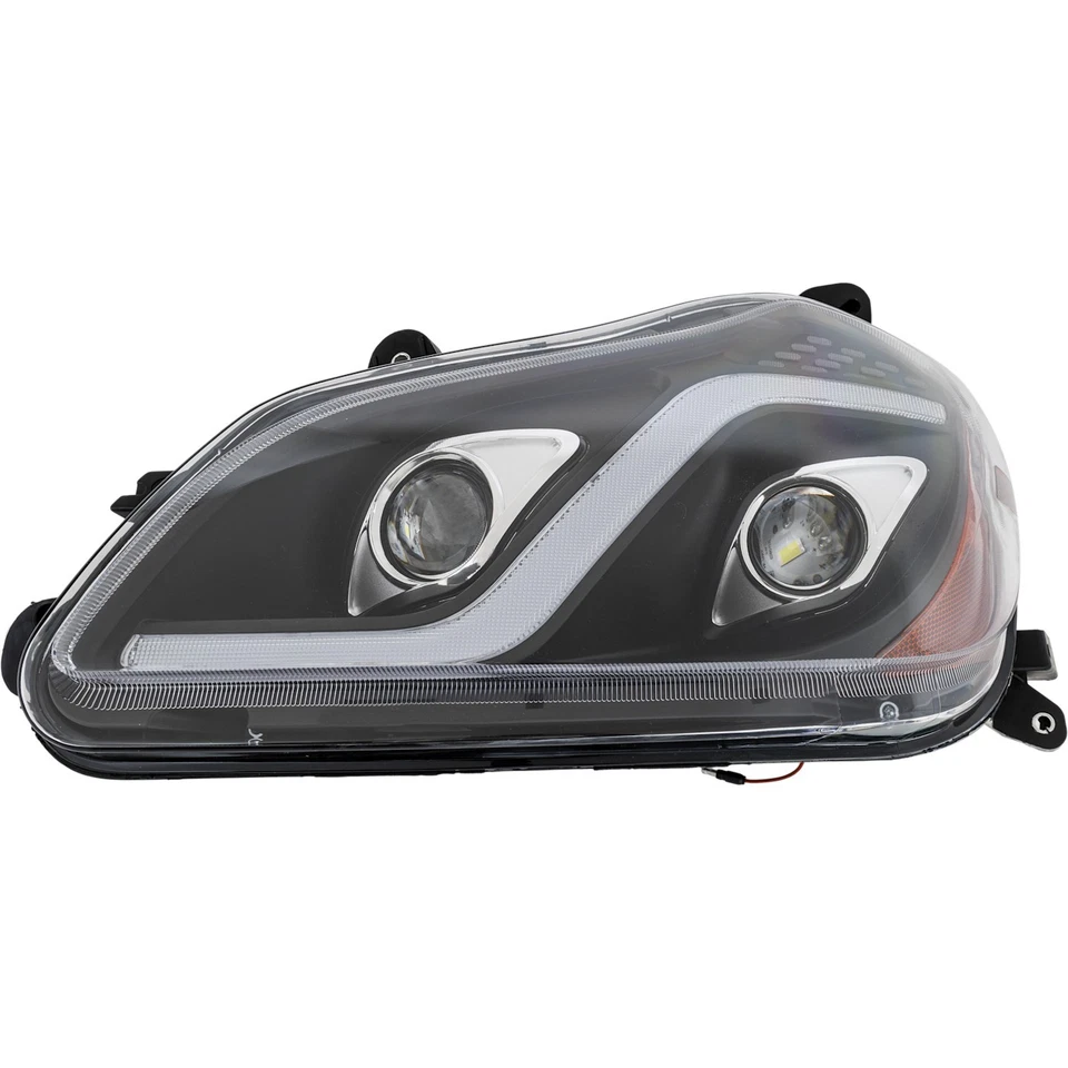 Left and Right LED Headlights For Kenworth T680 2013-2022 Long Black LED Strip - Imagem 3 de 4