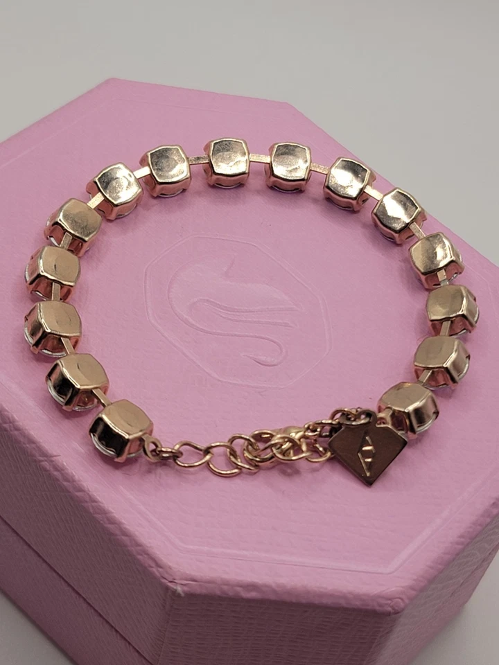 Signed Crystalistic Rose Gold Swarovski Aurora BorealisCrystal Gemstone Bracelet - Image 3 of 4