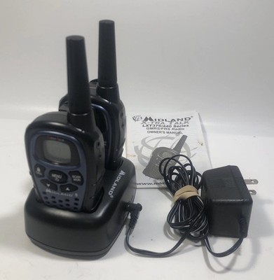 Midland LXT440 Xtra Talk Pair Of Walkie Talkies With Charger And Cord Tested