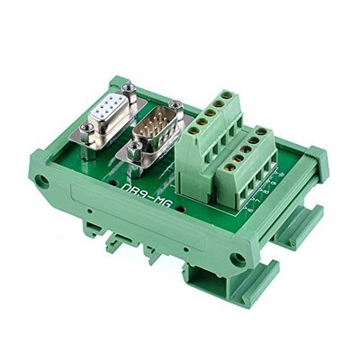 DB9 D-Sub Male Female Breakout Terminal Block DIN Rail Mount Connector Module
