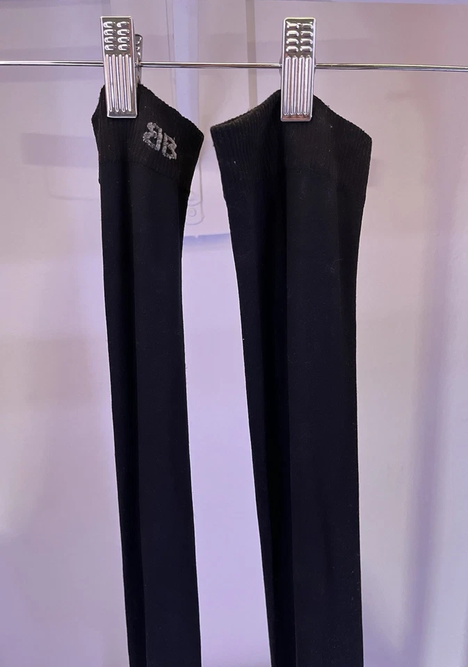 BALENCIAGA BB Thigh High Knife Sock Boots Heels Pumps Black IT 38 US 8 - Image 3 of 4