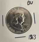 1963 US Franklin 90% Silver Half Dollar Uncirculated BU