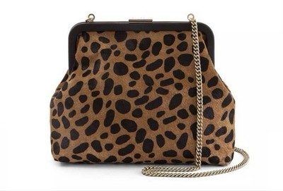 Clare V Flore Chain Shoulder Crossbody Bag Clutch Leopard Print from Japan