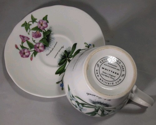 VINTAGE WHITTARD OF CHELSEA EST 1886 BONE CHINA CUP & SAUCER WILD FLOWER DESIGN - Picture 10 of 21