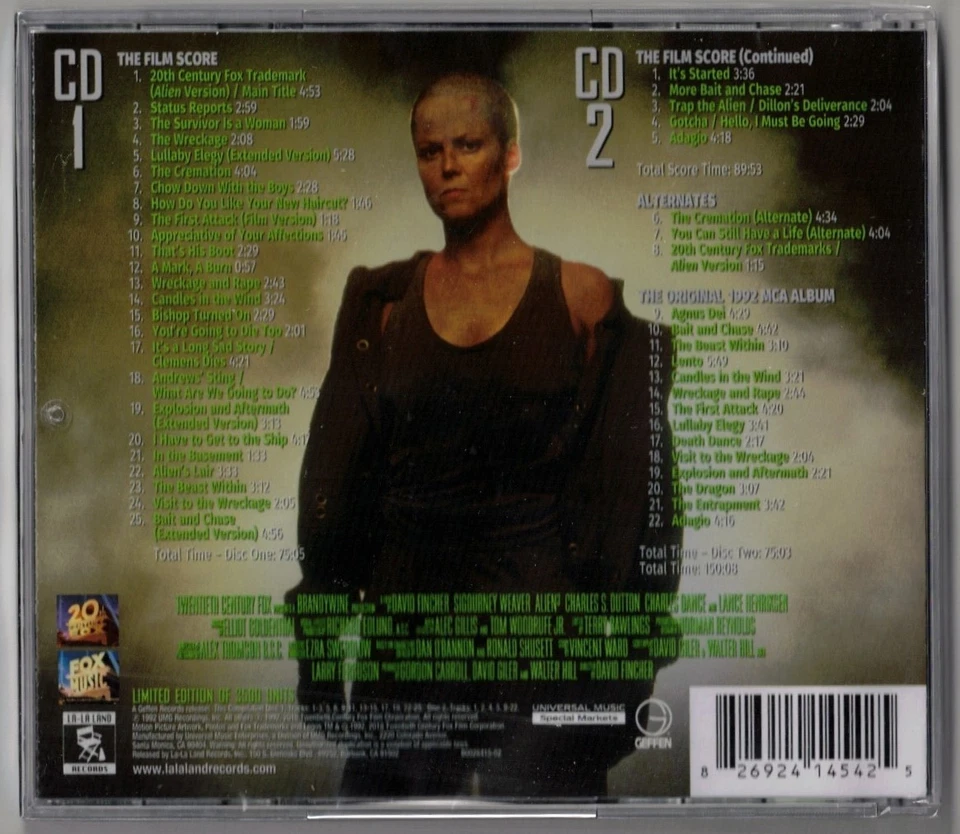 NEW! SEALED! Alien 3 [1992/2018] 2CDs (La-La Land LE/3500) Elliot Goldenthal - Image 2 of 3