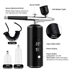 Cordless Airbrush Kit Portable Rechargeable Air Brush Compressor Set Nail Art Uk