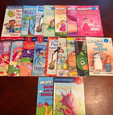 Lot of 18 Kids Early Reader Books Level 1 Beginning to Read Alone Just For Girls