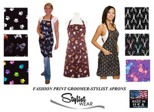 Stylist Wear Groomer Barber PRINT APRON Water,Hair Stain Resistant Smock Bib