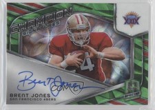 2024 Spectra Champion Signatures Neon Green Prizm 26/35 Brent Jones Auto 1m1a