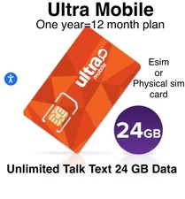 $14 a month 12 month Mobile Prepaid Plan: Unlimited Talk, Text & 24GB 5G  Data
