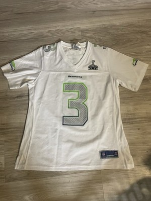 Super Bowl 49 Champion Youth NFL Seattle Seahawks Navy  Jersey Wilson #3 Youth M