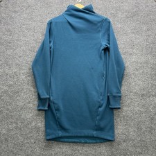 Athleta Cozy Karma Dress Women's Size XS Teal Blue Long Sleeve Fleece Athleisure