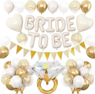 Luftballons Bride to Be Deko Cremeweiß JGA Hochzeitsdeko 16-12 Zoll Frauen