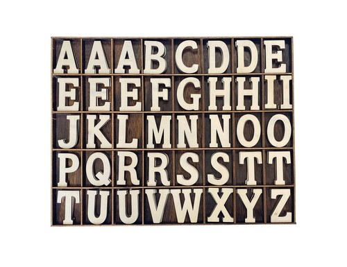 205 Pieces 2 Inch Wooden Letters Wood Alphabets for Crafts,Organized with Ext...