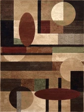 Rugs Blocks Circles Area Rug 9x12 Abstract Modern Carpet Approx - 9' 2" x 12' 5"