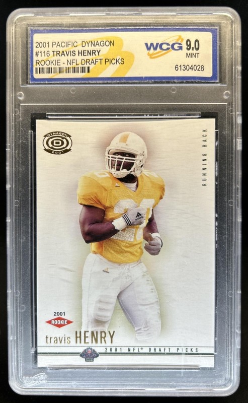 2001 Pacific Dynagon Travis Henry Retail Rookie RC #116 Volunteers WCG 9