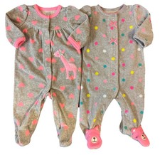 Carters Baby Girl Sleepers Newborn Fleece Outfits Rompers Sleep Play Clothes Lot
