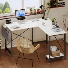 L Shaped Desk Computer Gaming Corner Table 50 Inch Home Office Writing Studen...