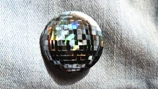 1.25" Holographic Silver Disco Ball Button Pin Badge, Small Disco Ball Pin gift