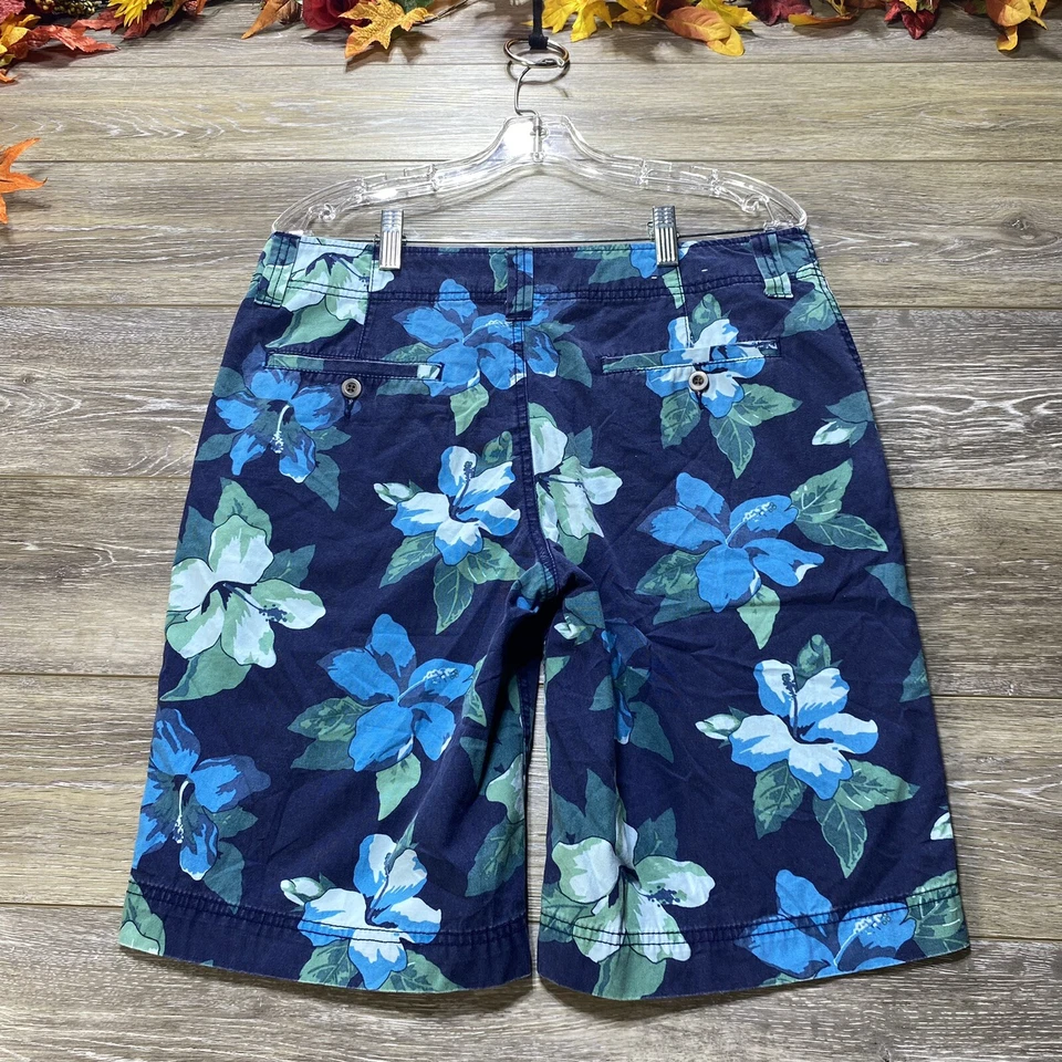 Pantalones Cortos Mossimo Talla 32 Relajado Azul Flores Chino Bolsillos 11” Entrepierna Para Hombres Foto 2 de 4