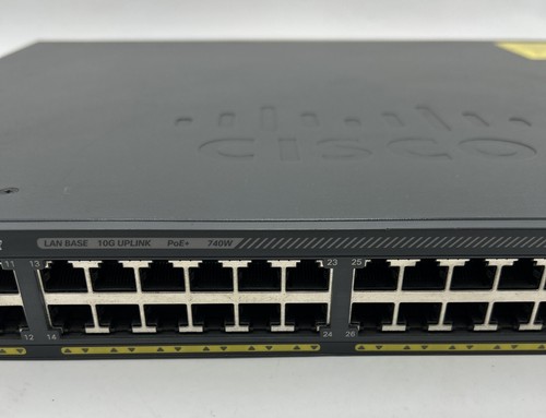 Cisco WS-C2960X-48FPD-L 48-port Gigabit PoE 2-port SFP+ Uplink Network Switch - Picture 3 of 6