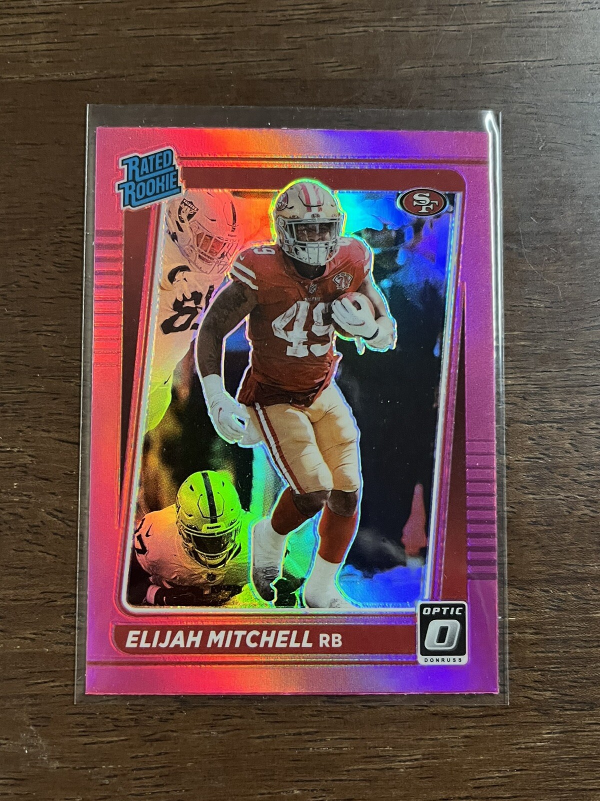 2021 Panini Donruss Optic Elijah Mitchell Pink Rated Rookie #291 49ers
