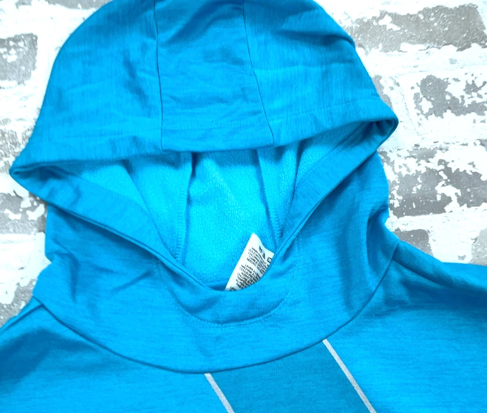 Adidas Hoodie Girls Large Blue Sweatshirt Sweater Performance Youth Spell Out - Image 4 of 4