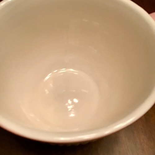 Vintage Williams Sonoma pink ribbed Mixing Bowl With Handle & Spout Cottage Core - Picture 4 of 7
