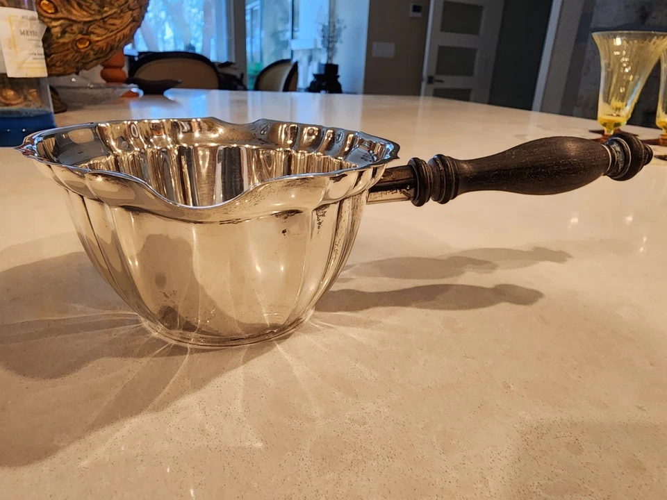 Calentador de brandy Gorham Chippendale mango torneado estriado plata de ley Foto 2 de 4