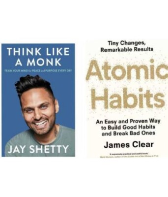 2er-Set Bücher Think Like a Monk & Atomic Habits Paperback Englisch