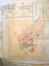 New Candamar Designs Inc Anna's Garden Pillow Floral Butterfly Candlewicking kit
