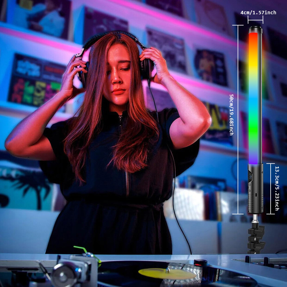 Handheld Light Wand, 360° RGB LED Video Light Stick for Photog，for LIVE