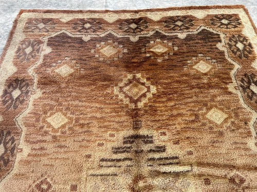 Vintage Swedish Mid Century Rya Rug Scandinavian Wool Flokati Carpet 5x7 ft - Picture 5 of 10