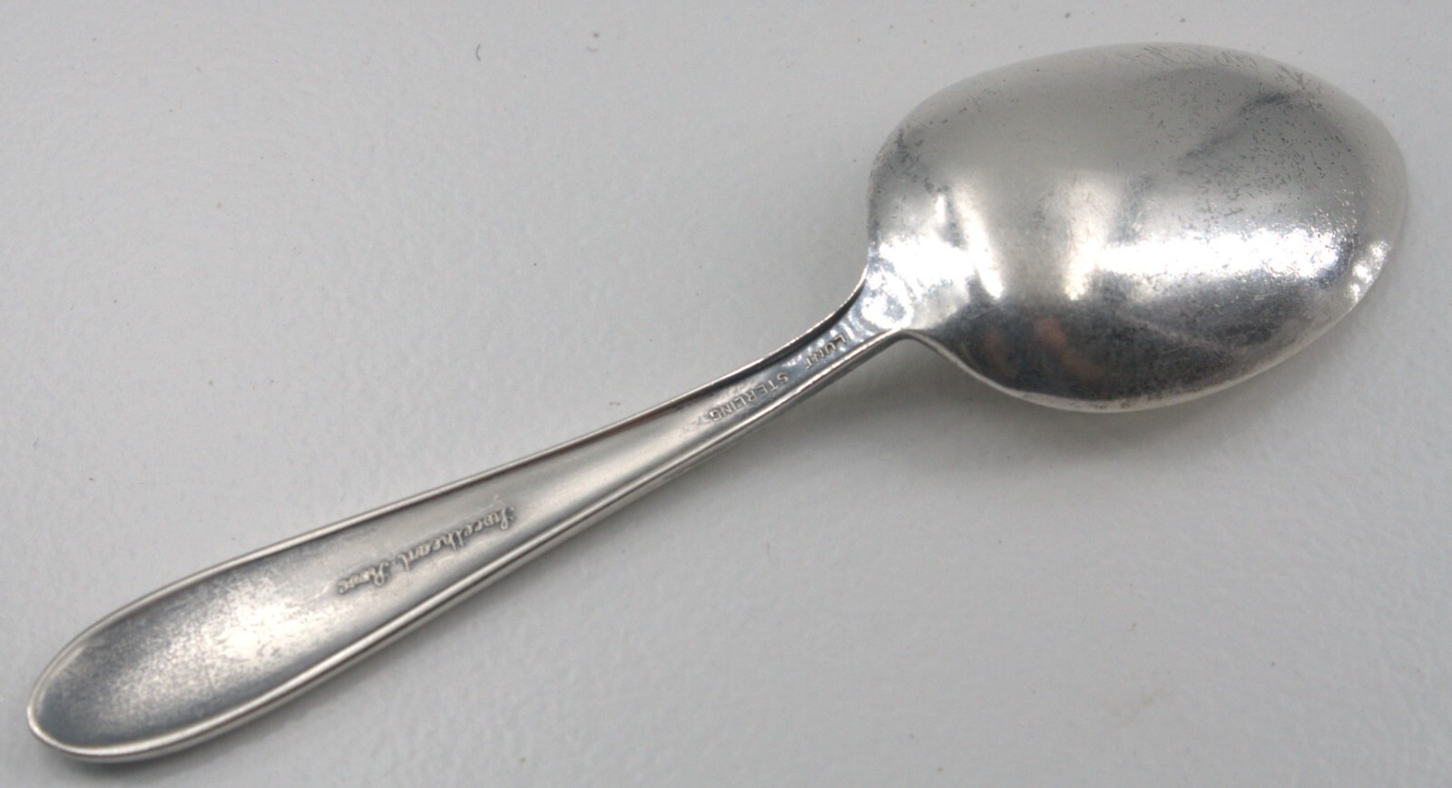 Lunt Sterling Silver Sweetheart Rose Straight Handle Baby Spoon 1951 4