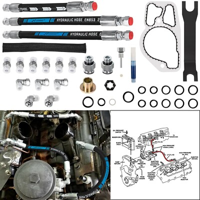 #ad High Pressure Oil Pump Master Service Hoses Lines Kit for Ford 7.3L Powerstroke $75.99