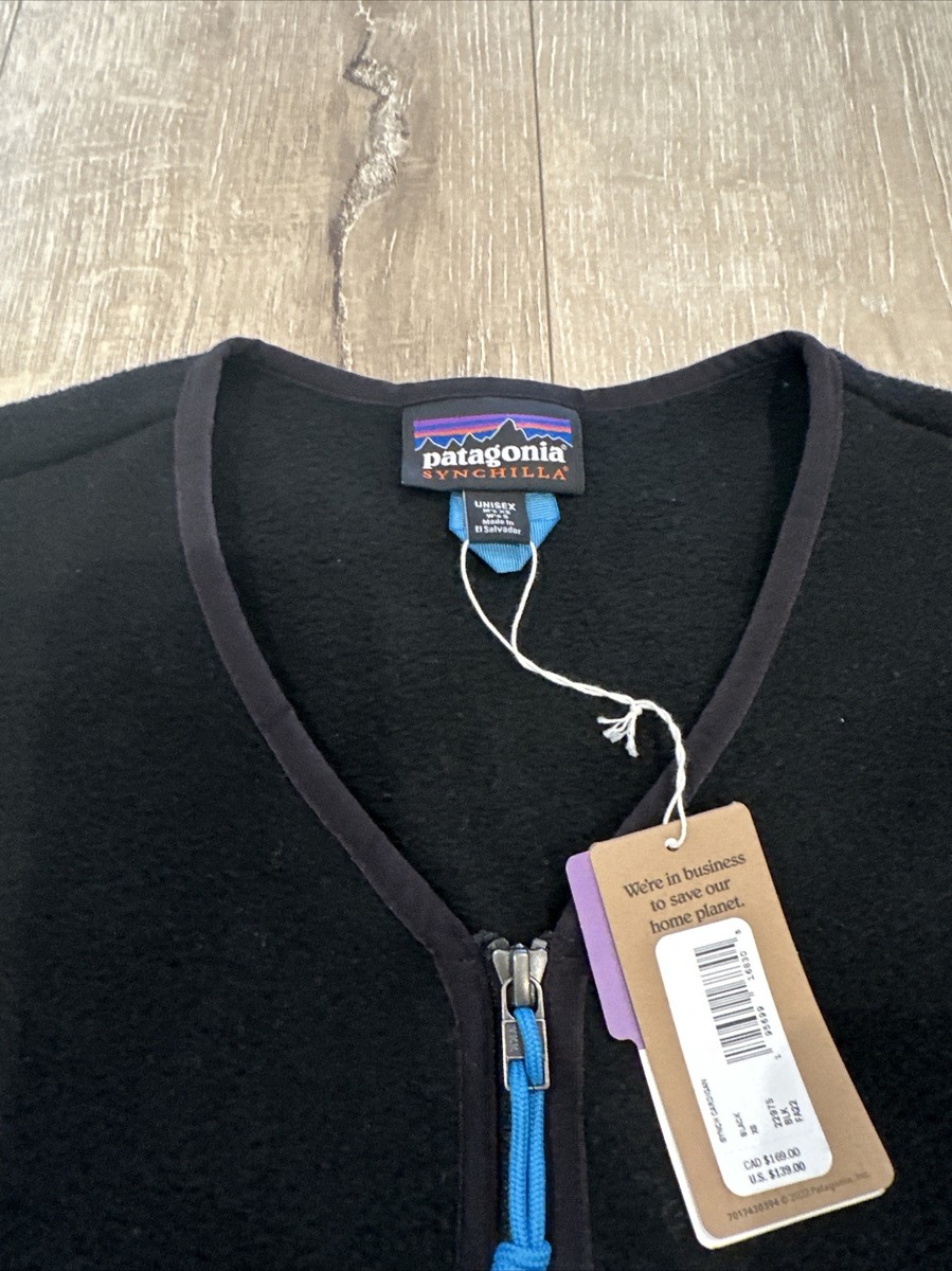 Patagonia Unisex SYNCH CARDIGAN Size Extra Small, Color- Black W