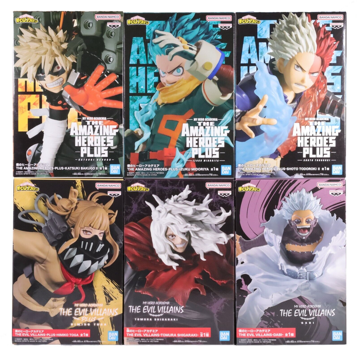My Hero Academia 6 Figure Set: Midoriya Bakugo Todoroki Shigaraki