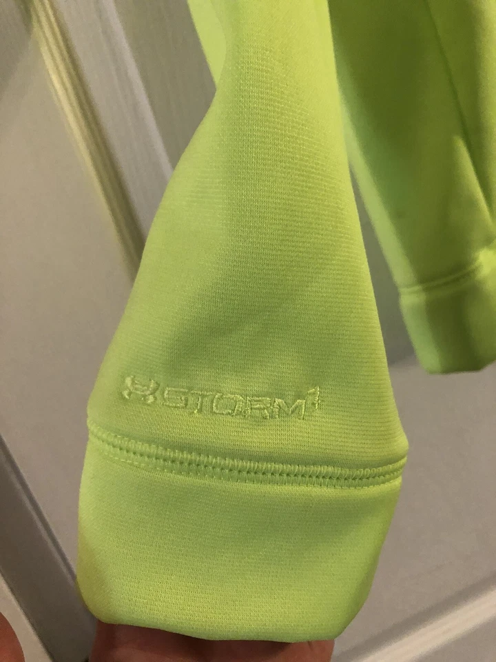 Under Armour свободного кроя толстовка с капюшоном молодежи большой неоновый желтый с капюшоном куртки - Изображение 3 из 4