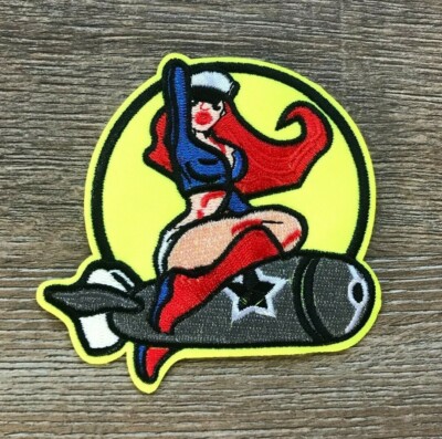 Pin Up PATCH Aufnäher BügelbildHot Babe Rakete Kult selten