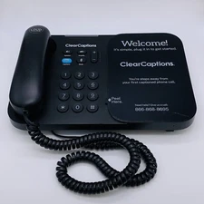 Clear Captions Blue Hearing Impaired Call Captioning Phone Only No Power Adapter