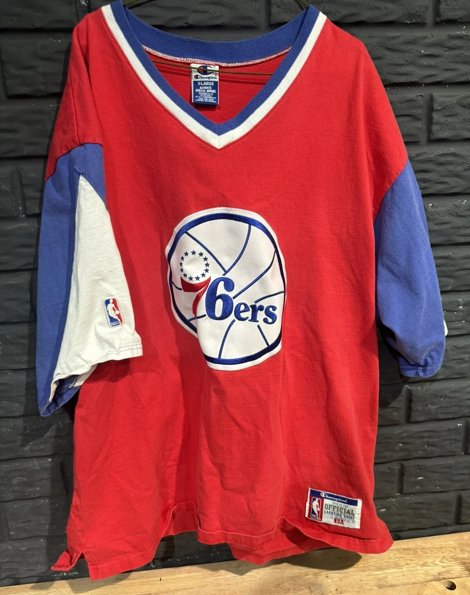 Vtg 90s Philadelphia 76ers Shooting Shirt XL Champion NBA