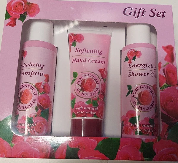BULFRESH Geschenkset rose Natural of Bulgaria ( Duschgel, Handcreme, Shampoo)
