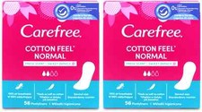 Carefree Pantyliners Normal Cotton Fresh 56 Pack x2 Feminine Hygiene